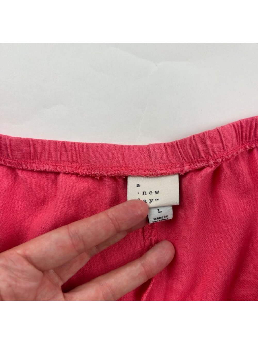 A New Day Coral Linen Blend Wide Leg Lounge Pant L - Picture 4 of 7